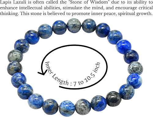 Vista 430 de Amazing Gemstone Crystal Bracelet for Women Men's Gifts - Protection Healing Crystal Bracelet - 8mm Gemstone Beaded Stretchable Bracelet Pulseras