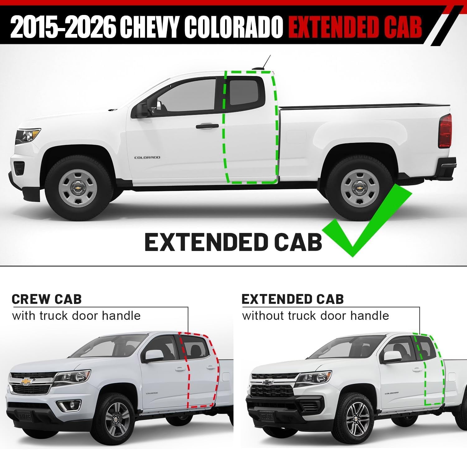 6 Inch Running Boards Compatible with 2015-2026 Chevy Colorado/Gmc Canyon Extended Cab Double Cab, Colorado Running Boards Nerf Bars Side Steps Rock Sliders Made with Carbon Steel.