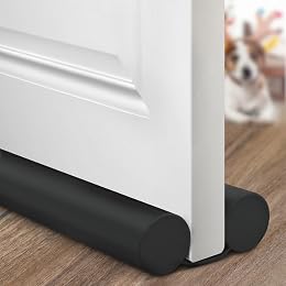Holikme Door Draft Stopper Weather Stripping Draft Stopper for Bottom of Door Window Breeze Blocker Adjustable Door Sweeps, Black