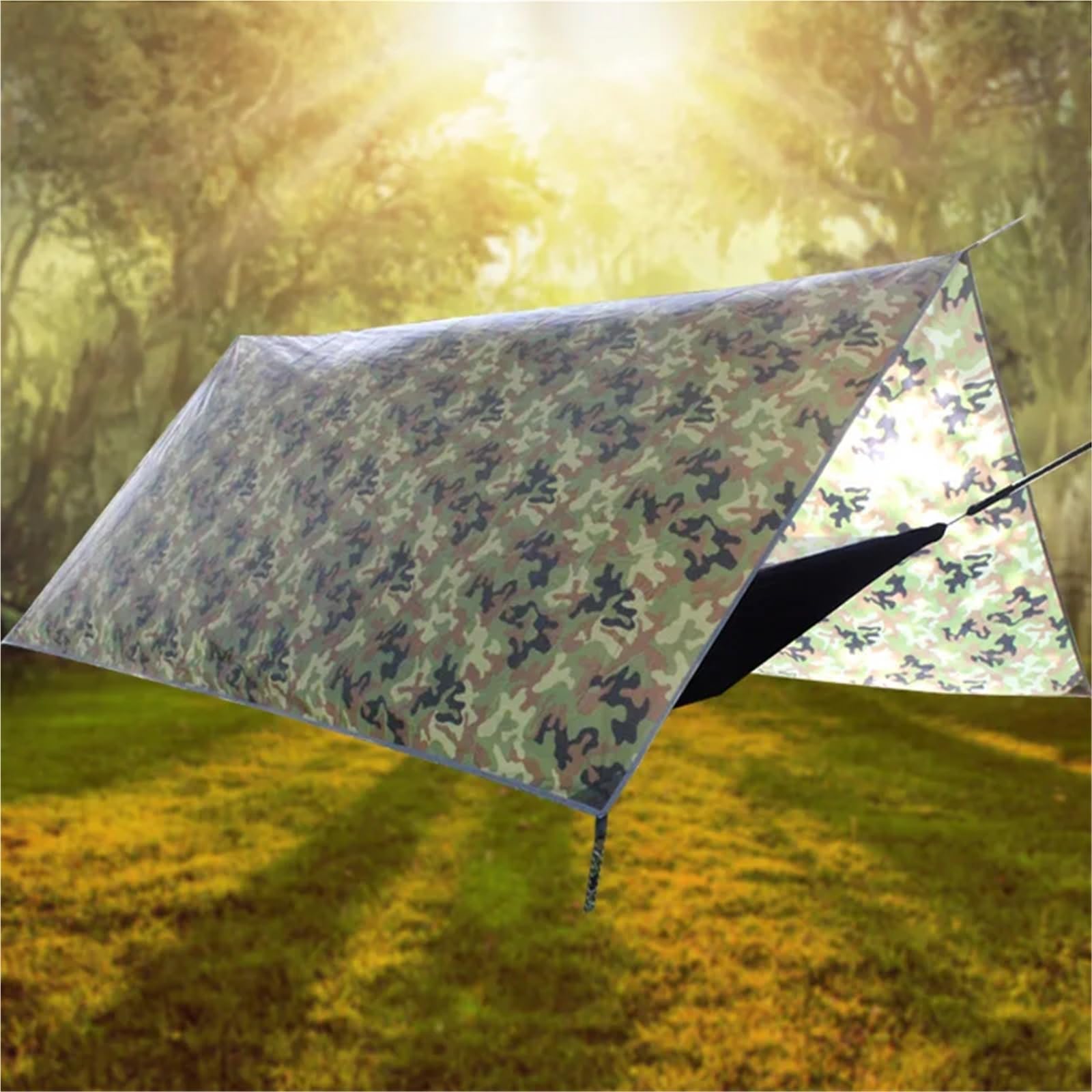 Teli per Tende da Campeggio Multi Size Tende a baldacchino Tarp Outdoor Impermeabile Telo da Campeggio Baldacchino da Giardino Parasole Telo Antipioggia Riparo Mat(300x300cm)