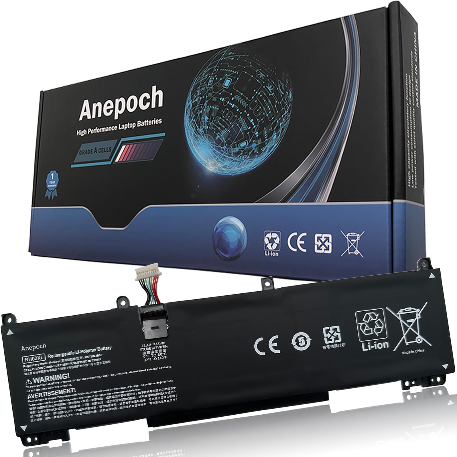 Cargador De Portátil Con Punta Azul De 65 W Para HP Probook 450 G10 G9
