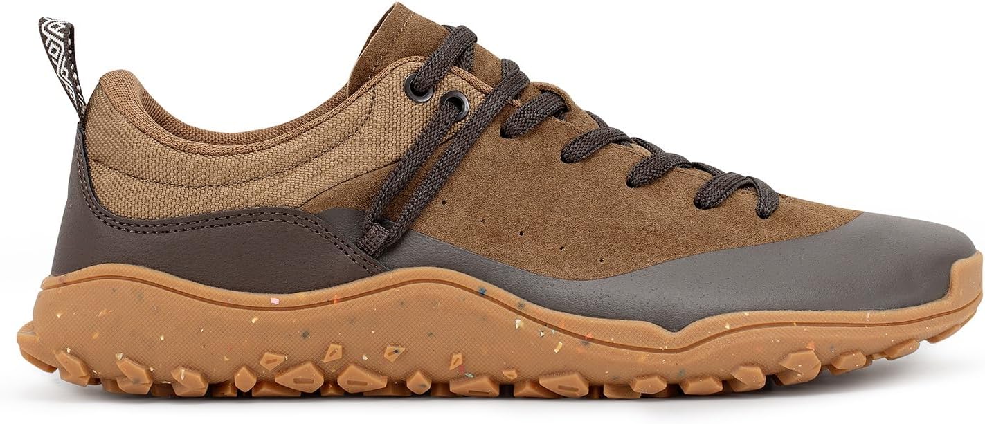 Men's Barefoot Shoes for Trail Hiking & Gym - Zero Drop & Wide Toe Box - Anti-Wear Deep Lug Sole - Relieve Knee & Arch Pressure