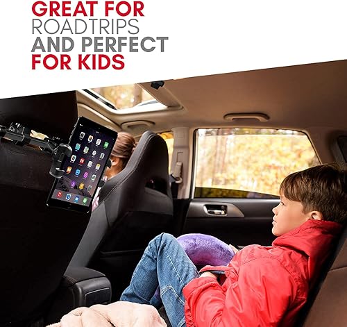 Miniatura 5 de Macally Soporte para tableta para reposacabezas de automóvil y soporte para tableta resistente, conduce con comodidad para todos