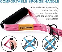 Vista 3 de Correa de 6 pies altamente reflectante y resistente elástica de bungee para perros medianos y grandes, con amortiguación de choque, cómoda asa