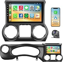 [4+64G] Upgraded Android 13 Car Radio for Jeep Wrangler (2011 2012 2013 2014), 10.2 Inch Car Radio with Carplay&Android Auto Support GPS Navigation, Backup Camera,FM/RDS Radio