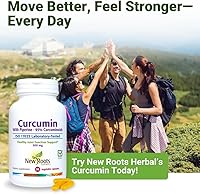 Vista 8 de NEW ROOTS HERBAL Suplemento de curcumina de cúrcuma de 500 mg con extracto de pimienta negra, 20 veces mejor absorción, cápsulas de cumarina con 95%