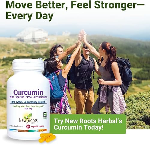 Miniatura 8 de NEW ROOTS HERBAL Suplemento de curcumina de cúrcuma de 500 mg con extracto de pimienta negra, 20 veces mejor absorción, cápsulas de cumarina con 95%