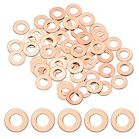 Vista 20 de Paquete de 30 arandelas de cobre, arandelas métricas de sellado de cobre M6x10x1mm para pernos, tornillos, tuercas