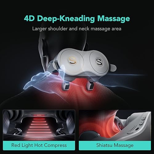 Miniatura 3 de SKG Masajeador de cuello Shiatsu para aliviar el dolor de tejido profundo, regalos de Navidad para hombres, mujeres, papá, mamá, masajeador de