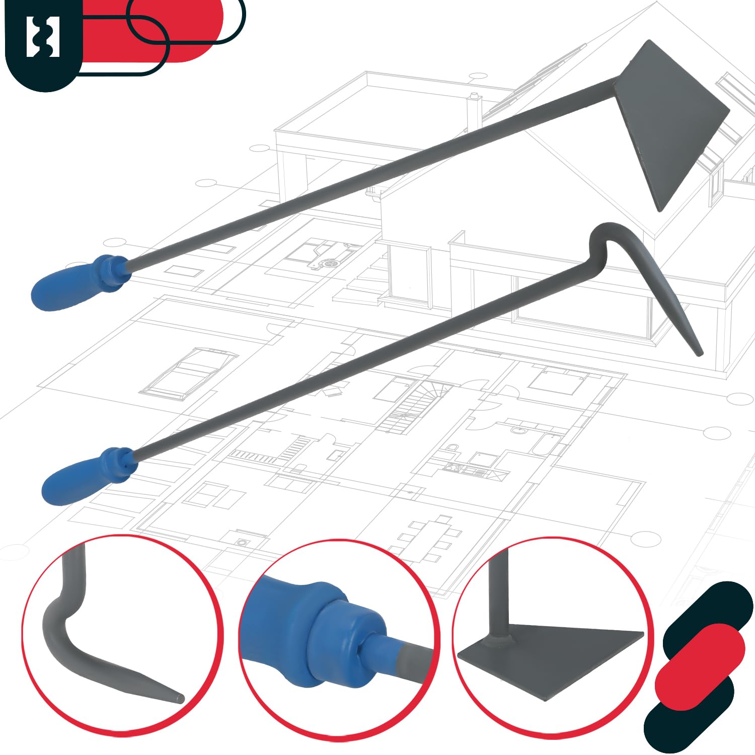 KOTARBAU® Rascador + Atizador para Estufas, chimeneas, barbacoas, Acero Lacado, Atizador para Remover Las brasas, leña o carbón, Accesorio de Chimenea, Rasqueta, Atizador de Fuego, Resistente