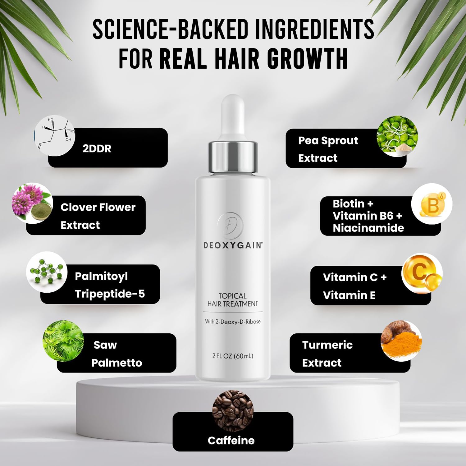 Deoxygain Hair Growth Serum with 2DDR, DHT Blocker & Biotin