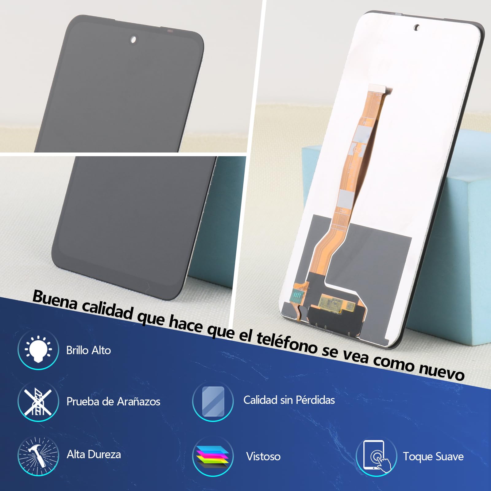 RongZy Pantalla para OPPO A40/A40m/A3 4G CPH2669 CPH3669 Pantalla Táctil LCD Kit de Pantalla de Repuesto Ensamblaje Digitalizador de Reemplazo con Herramientas(Negro)