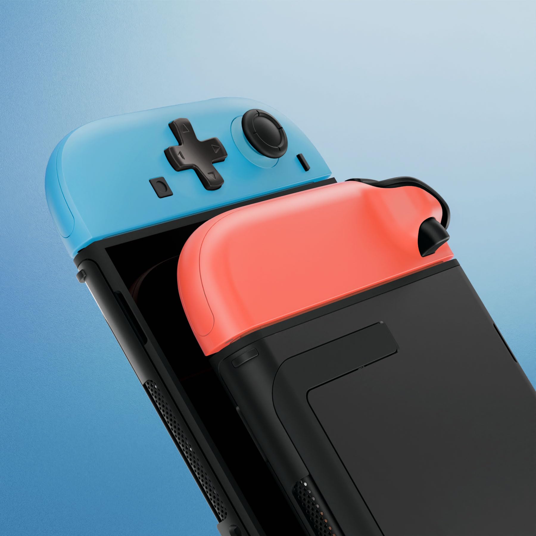 eXtremeRate Cover Accessori per Nintendo Switch 2, Custodia Tasti ABXY Dpad Ricambio Kit per Switch 2 Joycon, Senza Joycon e Console(Dpad Versione), Blu&Arancione