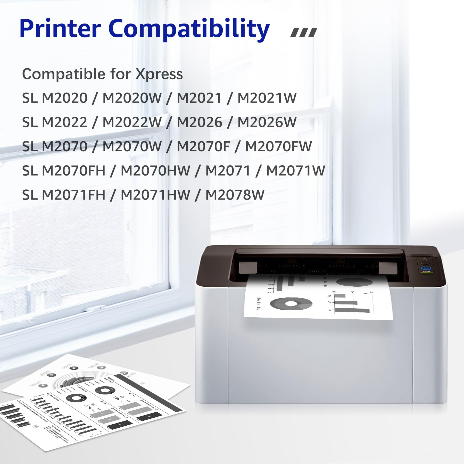 CMYBabee MLT-D111S Sostituzione stampante toner Compatibili per Toner Samsung M2070 per Samsung M2070 M2070FW M2070W M2070F M2026W M2026 M2020 M2020W M2021 M2021W M2022 M2022W M2071(Nero, 2-Pack)