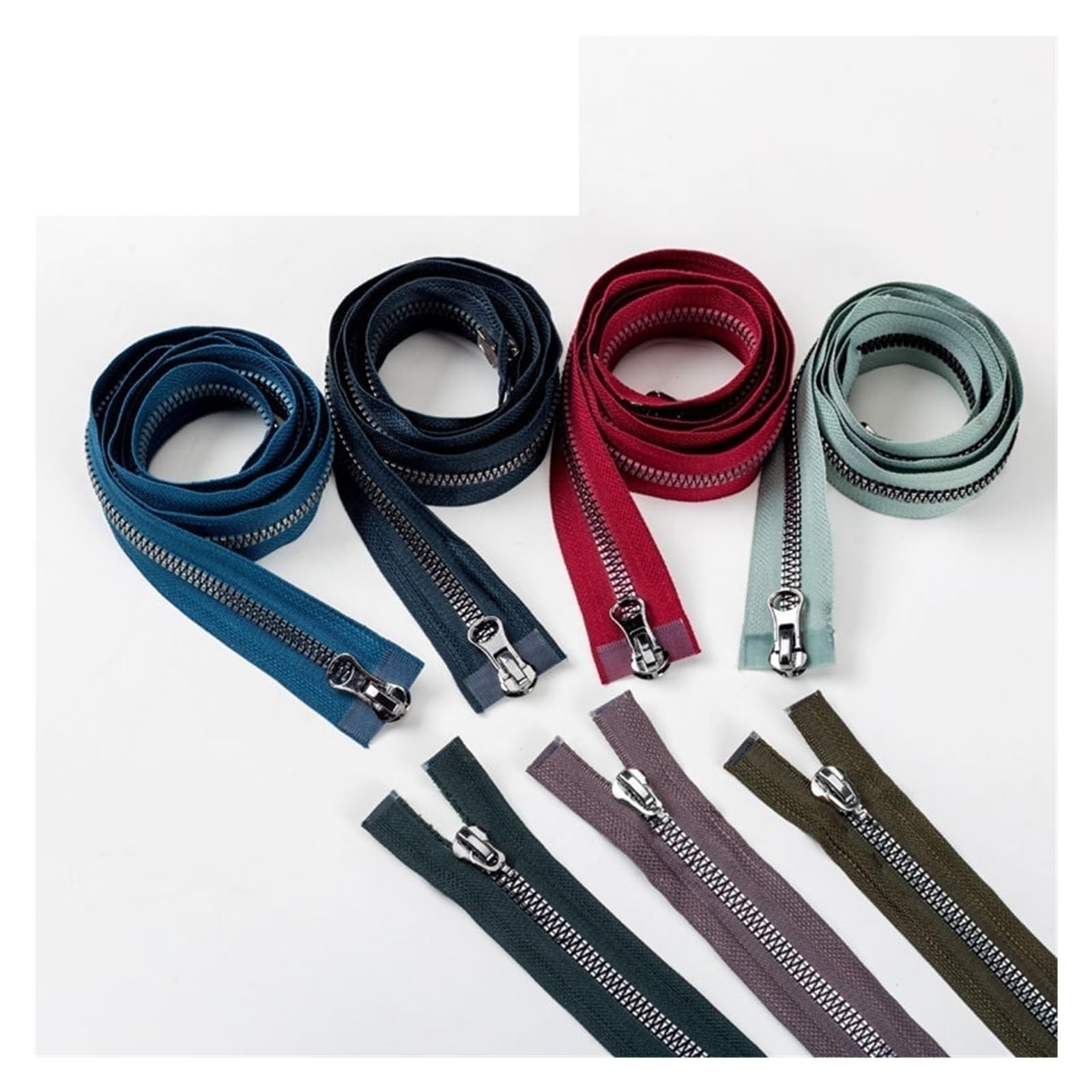 cerniere, cerniera di ricambio two way zip，zip for jacket，heavy duty zip，Two Way Zip Double Sliders Open End Two-way Zip for Bag Jacket Clothes DIY Decorative Sewing Repair Accessories Heavyweight(Dar