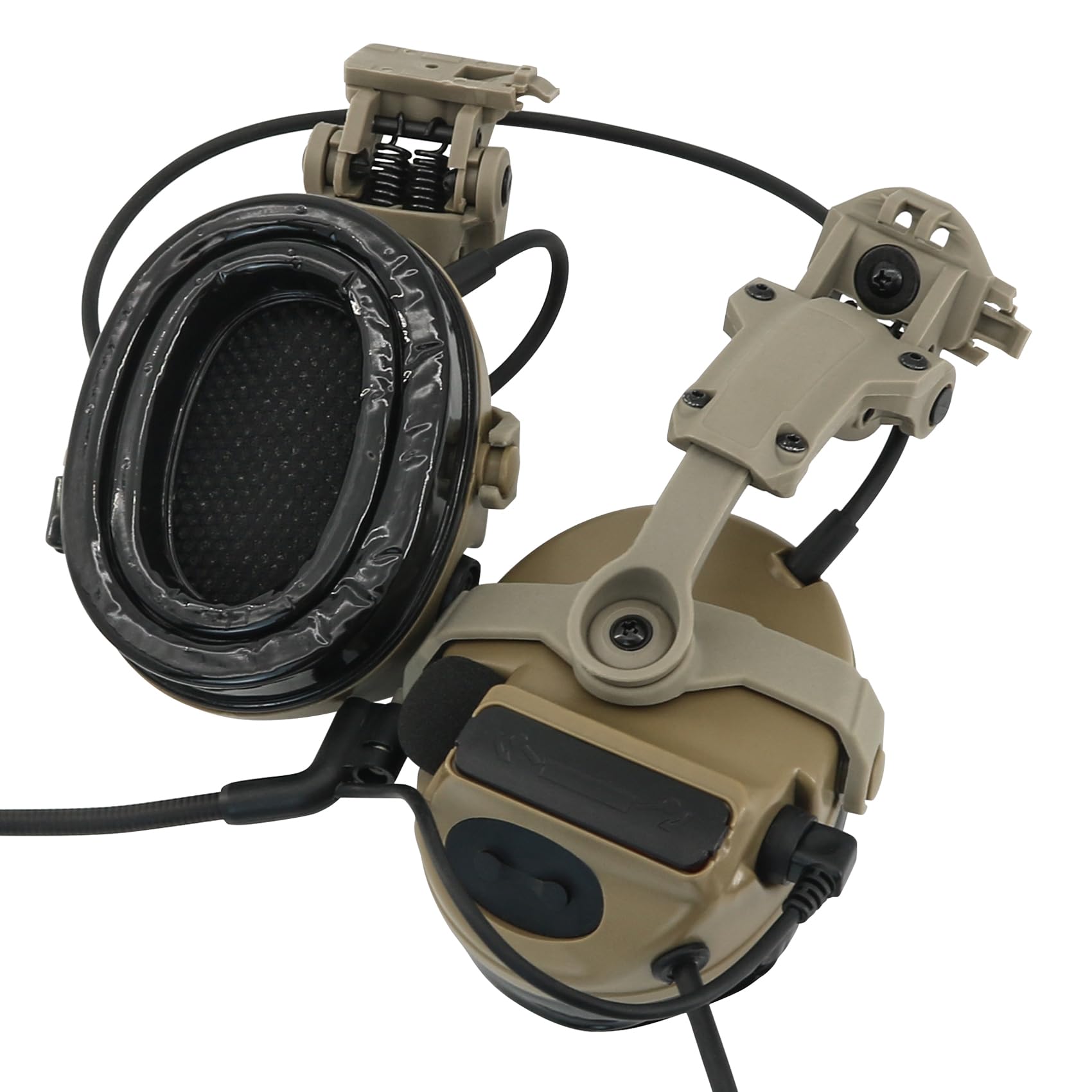 HEARFALCOM Taktyczny zestaw słuchawkowy COMTA III Taktyczny kask ARC Rail Adapter wersja niewojskowa chłodzenie hałasem Pick-UP zestaw słuchawkowy z V2 U94 PTT do polowania wiatrówki sportowej (DE)