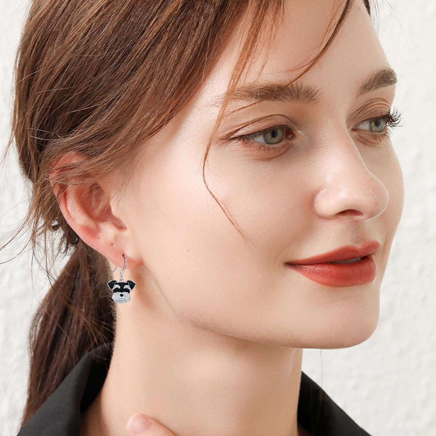 Schnauzer Dog Dangle Drop Earrings for Women 925 Sterling Silver Cute Dog Earrings Animals Earrings for Senstive Ears Pet Jewelry Schnauzer Gifts for Women Daughter - Image 6