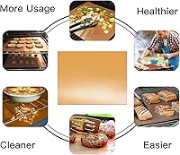 Vista 7 de 4 Pack Large Copper Oven Liners for Bottom of Oven BPA and PFOA Free, 16x24 Inch Thick Heavy Duty Non Stick Teflon Oven Mats for Electric, Gas, Cobre