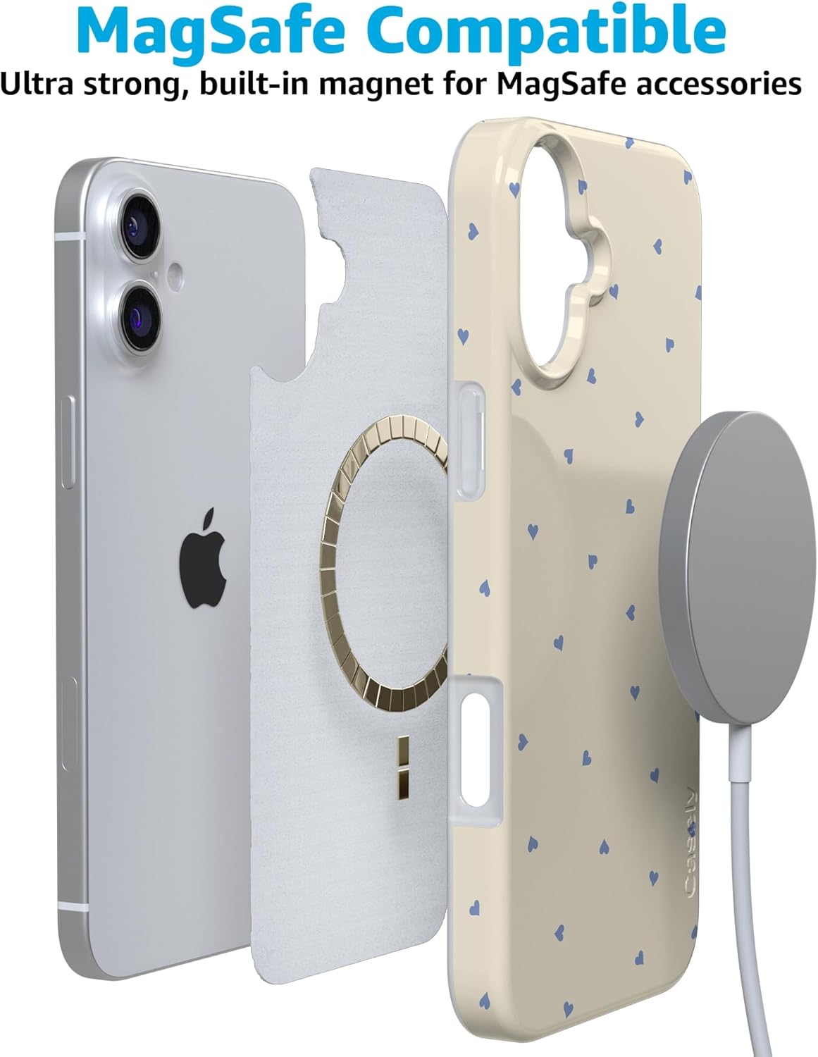 Casely iPhone 16 Case | I'm Yours | Tiny Hearts | Compatible with MagSafe | Classic Ultra Slim Design