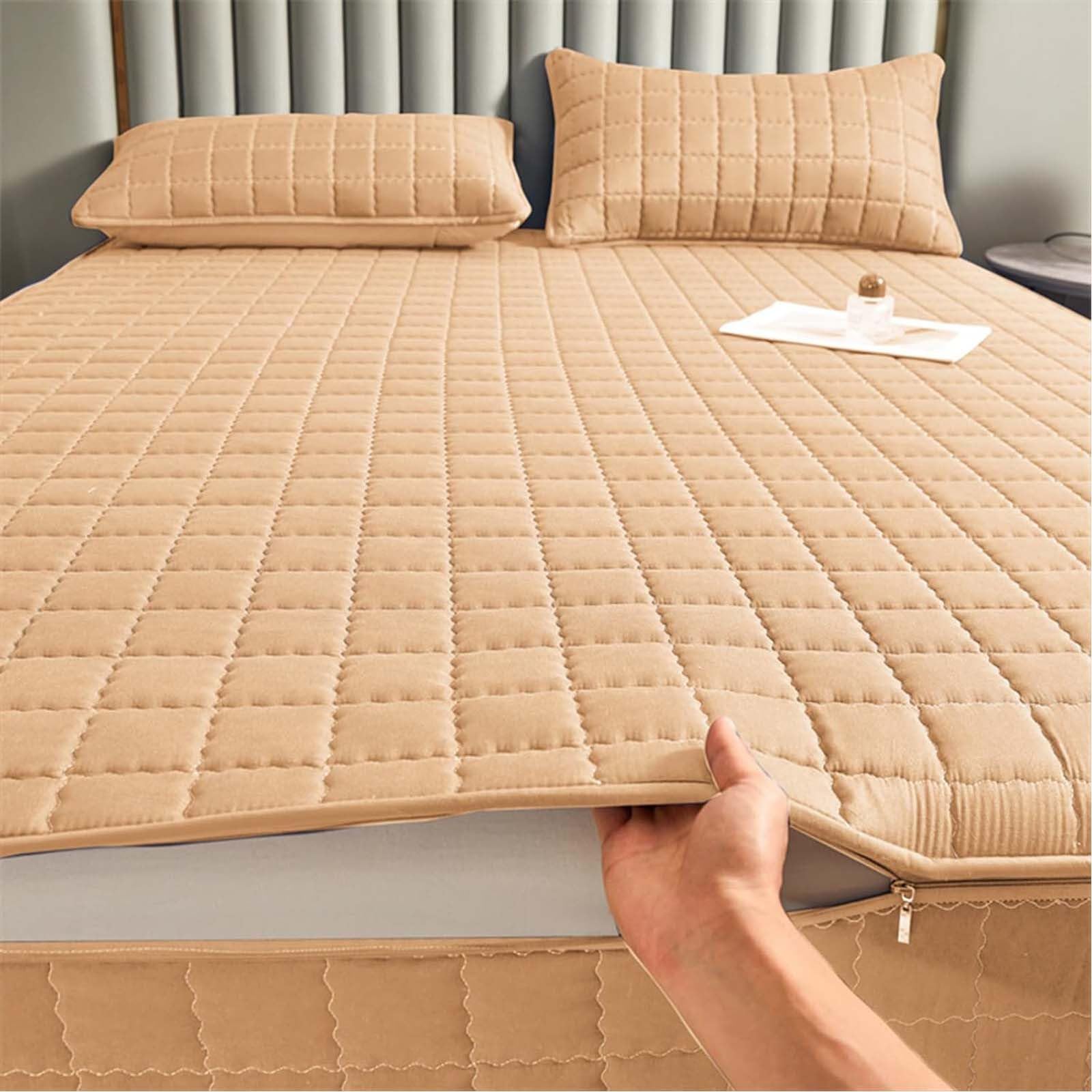 Funda ColchóN con Cremallera, Funda Protectora para ColchóN Cubierta Completa Transpirable para Cama Individual Y Matrimonio(5,150x190+25cm)