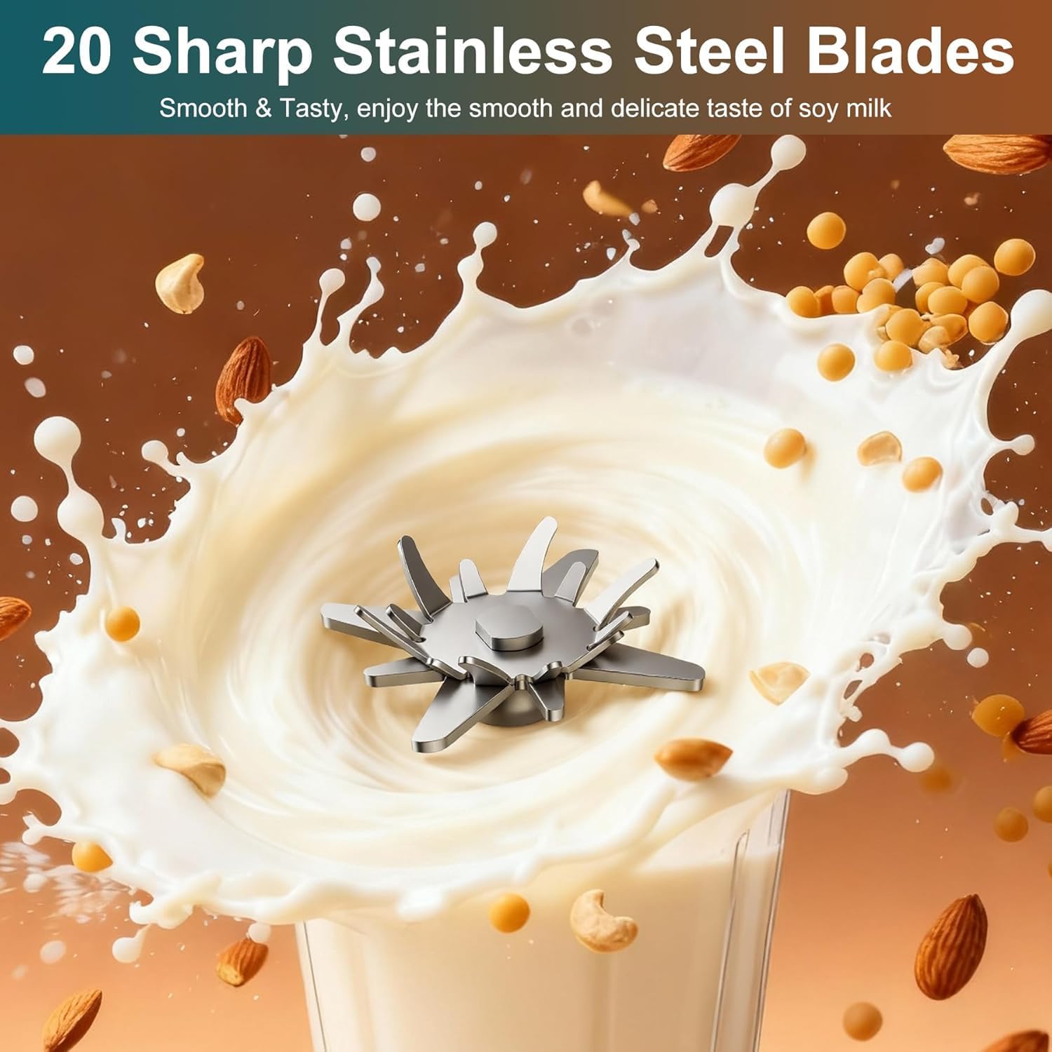 8 in 1 Nut Milk Maker Machine, 40oz Automatic Soy Milk Maker Blender, Homemade Soy Milk, Oat Milk, Almond Milk, Juice, Plant Based and Non Dairy Beverages, 12H Delay Start/Keep Warm/Self Cleaning thumbnail