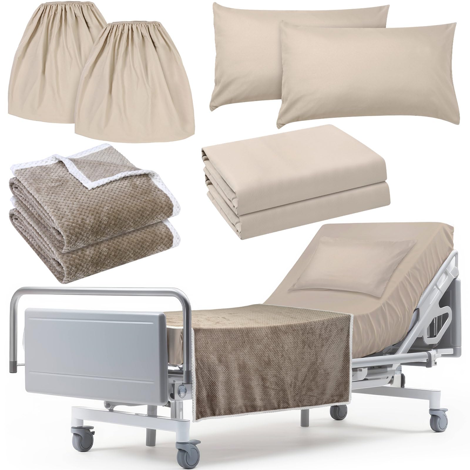 Hospital Bed Sheet Set - 8 Pcs Gray Comfort -21 Hospital Bed Sheet Set - 8 Pcs Gray Comfort -21