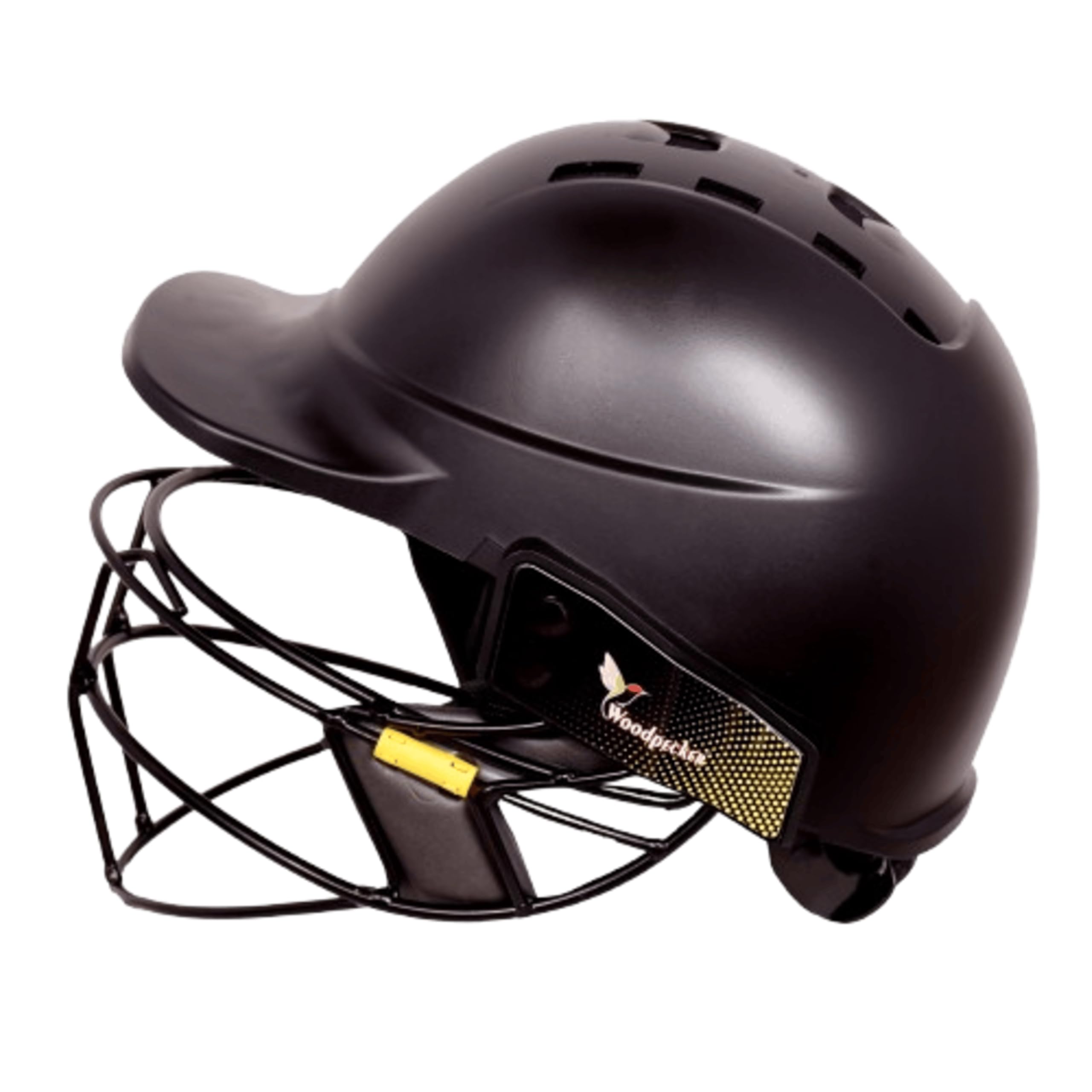 Woodpecker Professional Grade Cricket Batting Helmet | Navy Blue | Steel Single Grille Face Guard | Cloth-Fabricated, Lightweight & Comfortable (Without Cloth, Medium, Doubled Wire Grille)-image-12