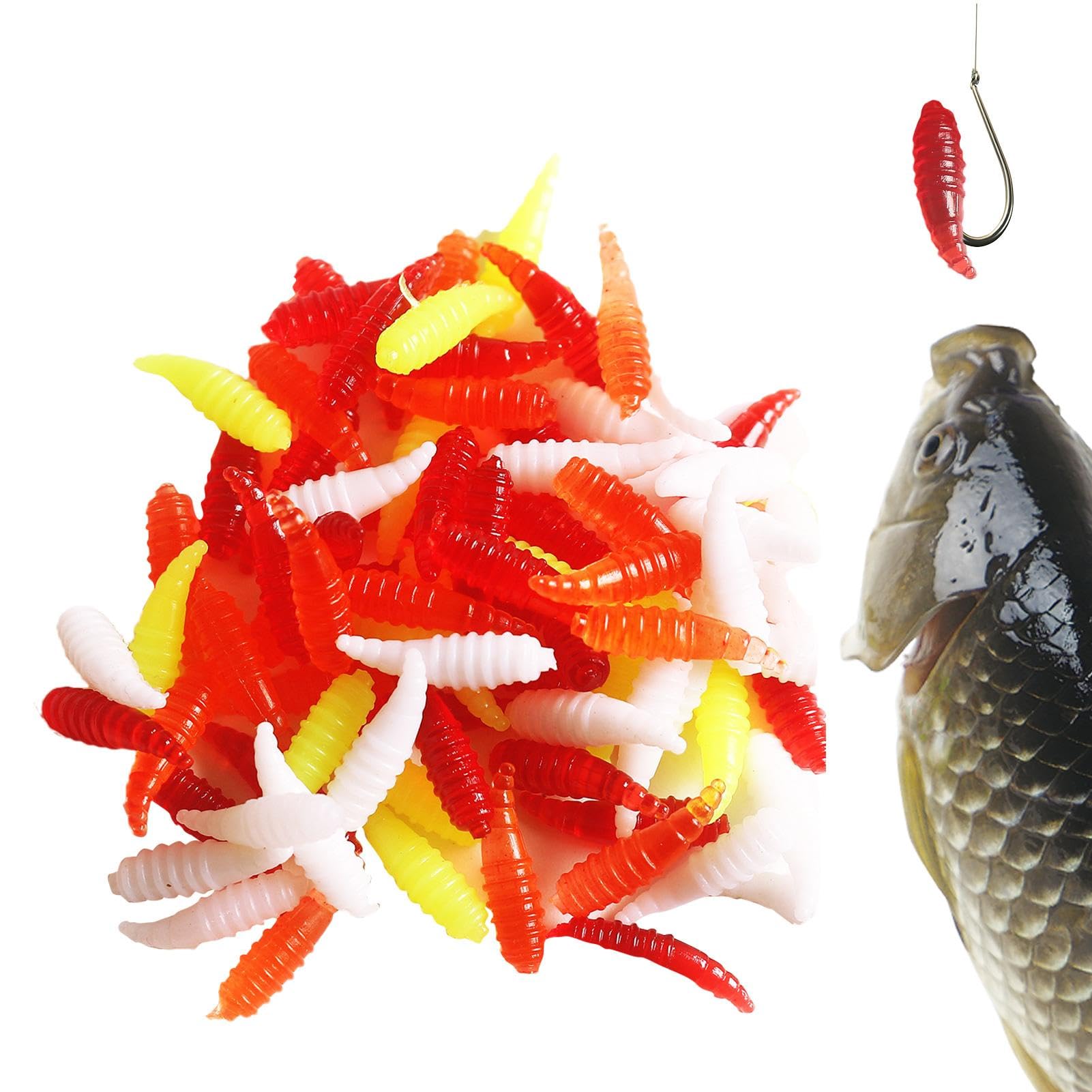 Amazon.co.jp: ソフトルアー ぶどう虫 ワーム 釣り 3色/混合色 ワーム