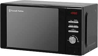 Russell Hobbs RHM2064B 20 Litre 800 W Black Digital Heritage Microwave with 5 Power Levels, Automatic Defrost, 8 Auto Cook Menus, Clock & Timer, Easy Clean