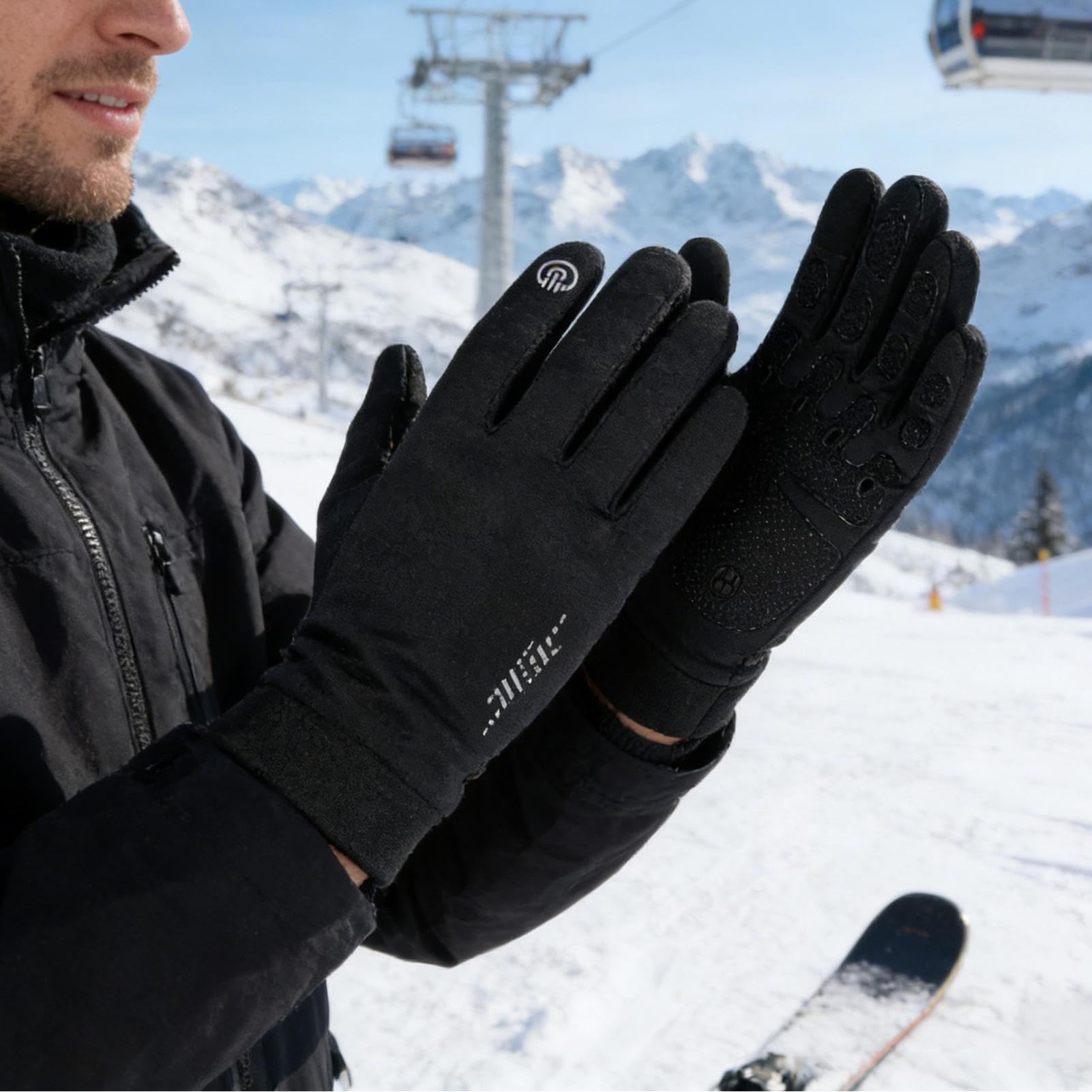 Générique Guanti invernali per la bicicletta - Attrezzatura per esterni completa per tempo freddo - Guanti invernali tattili, per ciclismo, corsa, sport, escursionismo, guida e camminate