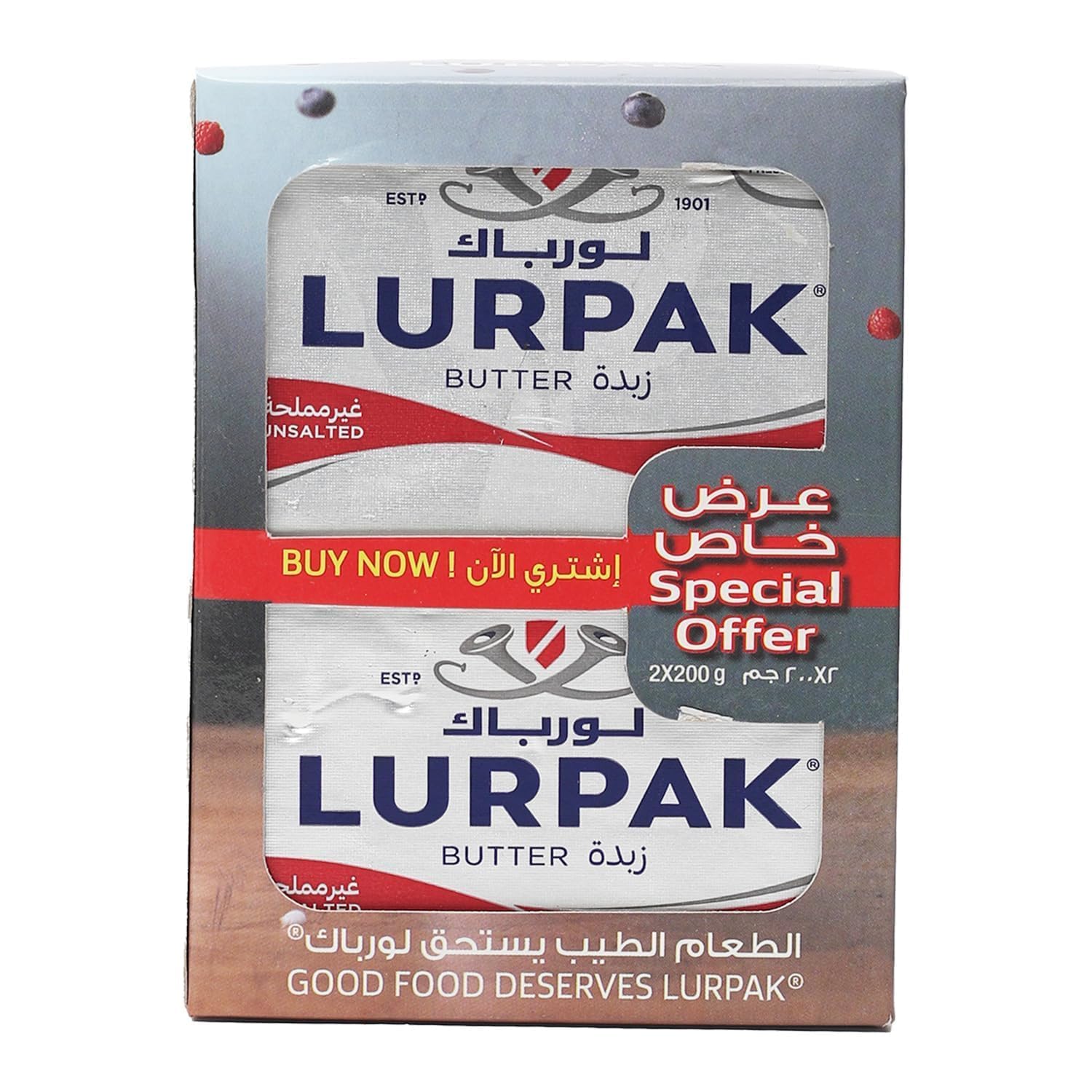 Lurpak Unsalted Butter Value Pack, 2 x 200 g