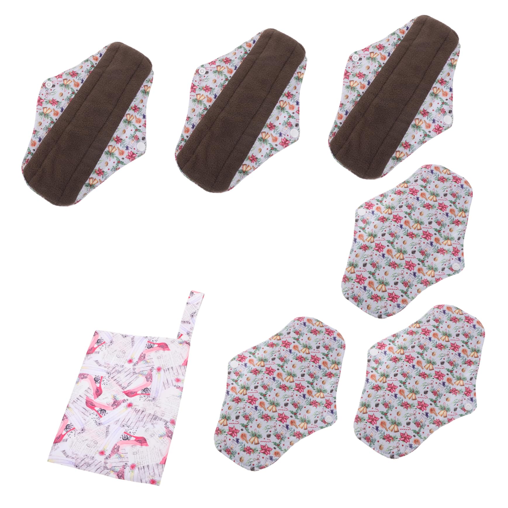 Beaupretty 6 Compresas Menstruales Reutilizables Para Mujeres Y Niñas Con Bolsa De Almacenamiento A Prueba De Fugas Lavables Y Reutilizables.