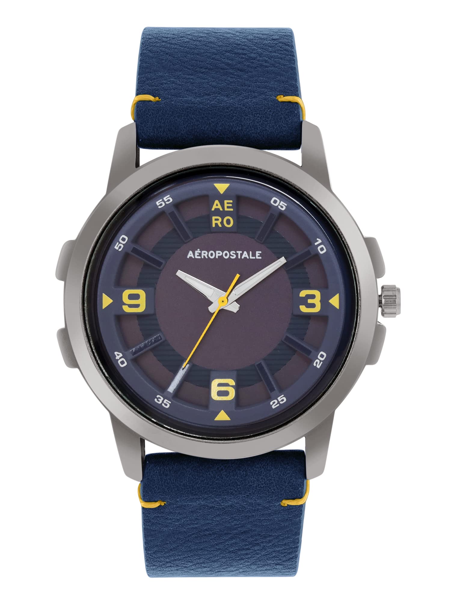 AEROPOSTALE "AERO_AW_A61_BLU Classic Men’s Analog Quartz Wrist Watch, Blue Metal, Classic Deep Blue Dial with Faux PU Leather Classic Dark Grey Wrist Band Water Resistant 3.0 ATM. (B0BBVV18KK) Amazon Price History, Amazon Price Tracker