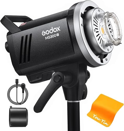 Godox MS300-V 300W Studio Flash with Upgraded LED Modeling Lamp, 2.4G Wireless X System, Bowens Mount - Ideal for Fashion, Advertising, and Studio Photography - 1