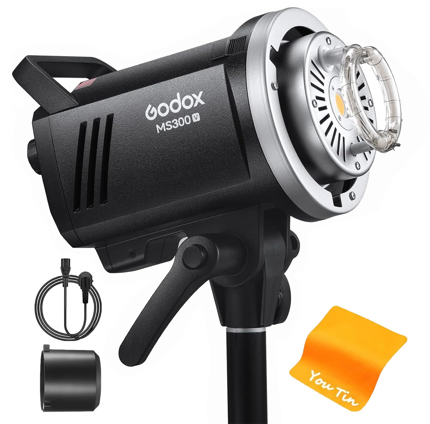 MS300V LED Studio Flash 300W, 2.4G Wireless 5600±200K CCT LED Light 0.1～1.8S Recycle Time Bowens Mount with LED Modeling Lamp, Outstanding Power Output Stability Monolight for Studio Photography