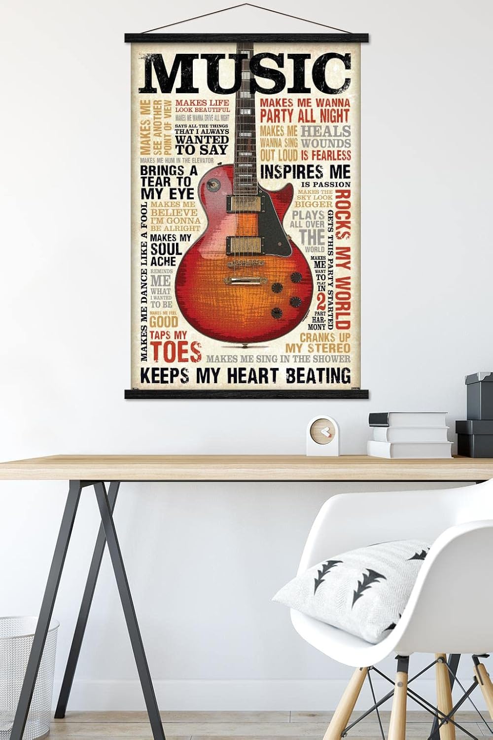 Trends International Music Inspires Me Wall Poster, 22.375" x 34", Premium Print and Black Hanger Bundle