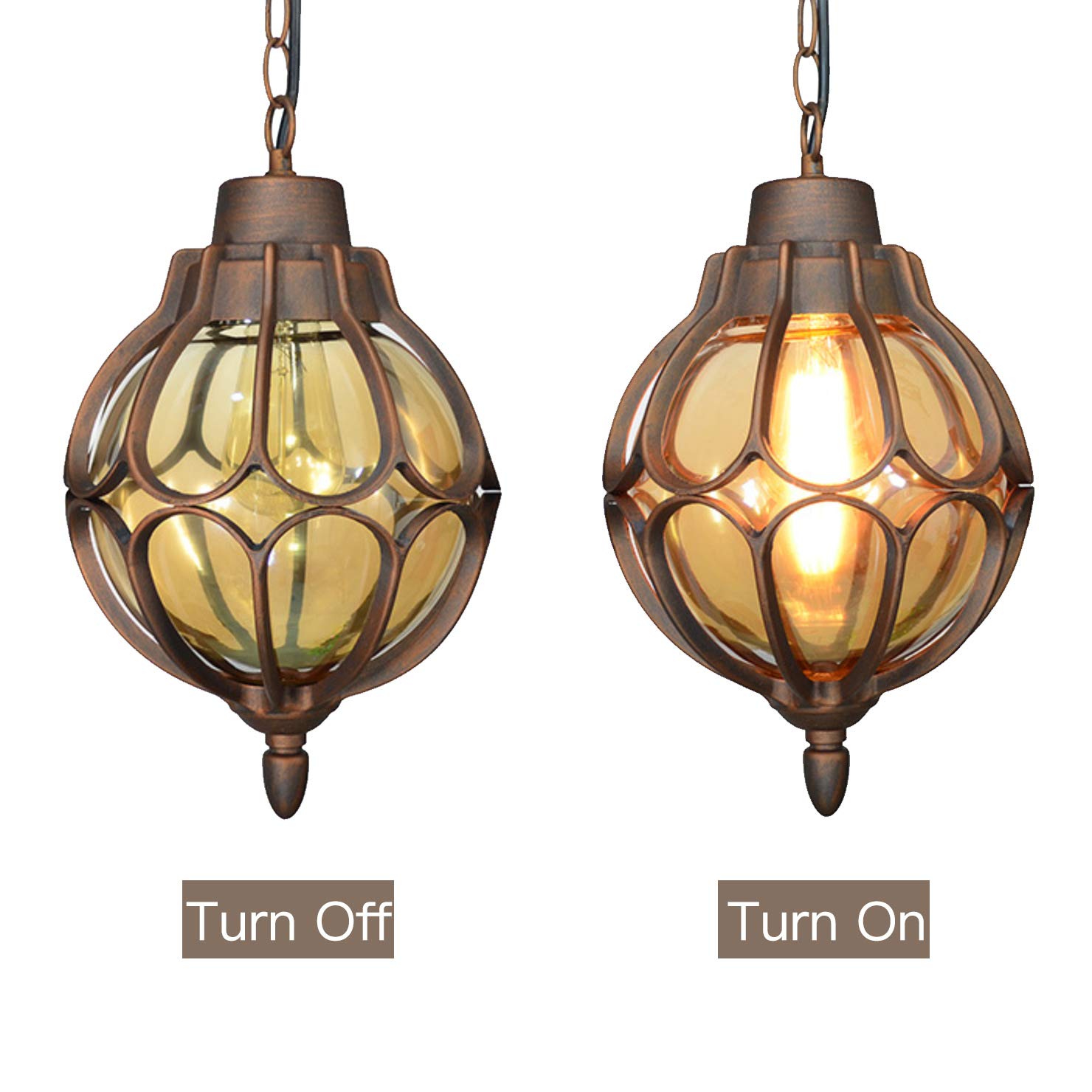 LIUNAIN Vintage lampa wisząca na zewnątrz, wodoszczelna lampa sufitowa, przemysłowa, aluminium, szkło, żyrandol wiszący, oświetlenie na werandę, korytarz, wille, podwórko, do wnętrz, E27
