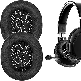 Replacement Earpads Cushion Velour Fabric Ear Pads Compatible with SteelSeries Arctis 3 Arctis 5 Arctis 7 Arctis 9 Arctis 9X Arctis PRO Gaming Headphones (silver print)