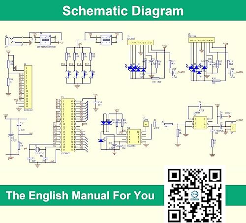 Miniatura 3 de ICSTATION - Kit de radio FM, radio de proyectos de soldadura con luces LED intermitentes, kit de radio para bricolaje, pantalla LCD1602, FM 87-108
