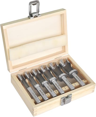Industrial H7693 - Deep Plug Cutter 6 Pc. Set for Woodworking with Storage Wooden Box