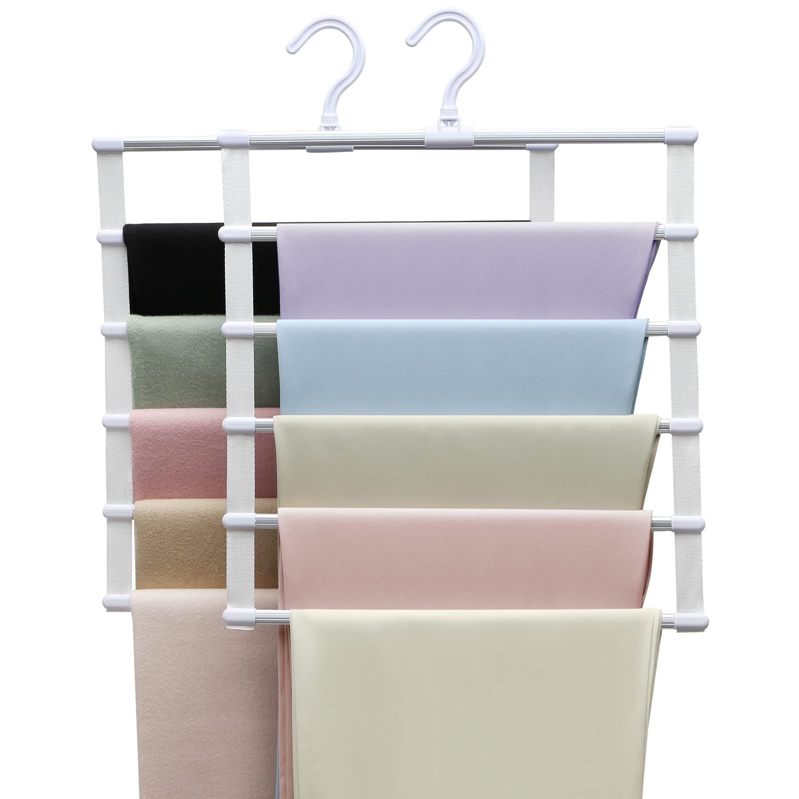 Pants Hangers Space Saving - 5-Tier Closet Organizer For Jeans, Scarves, Skirts (2 Pack) - View #12