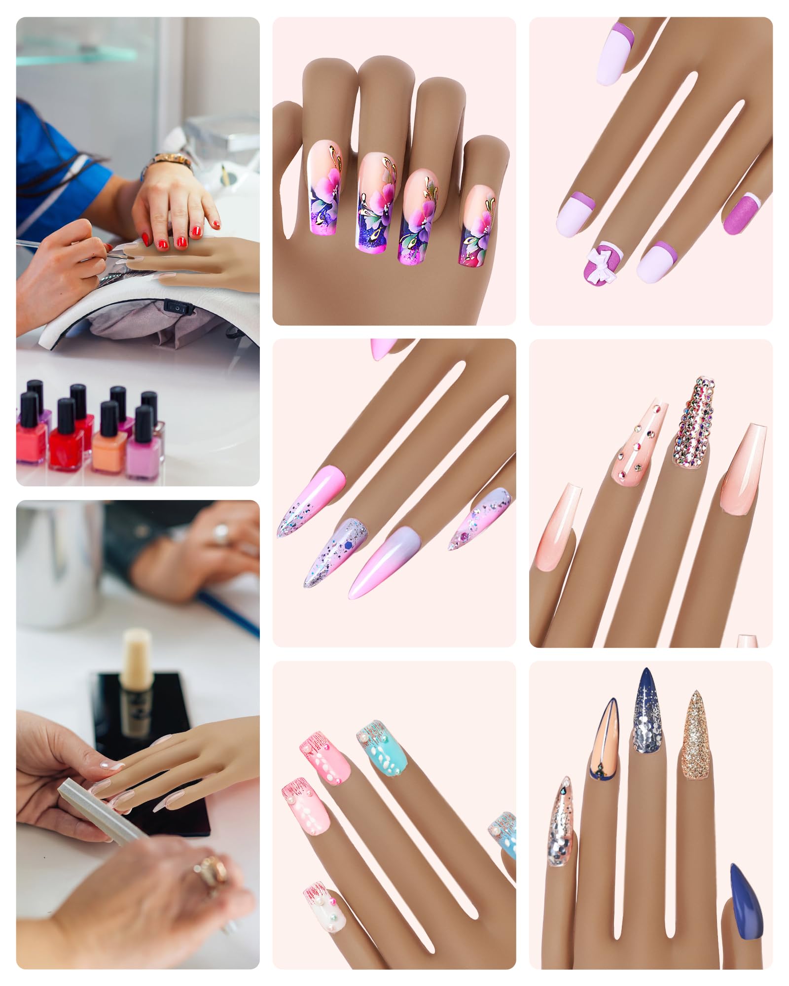 Silicone Nail Practice Hand for Acrylic Nail Training