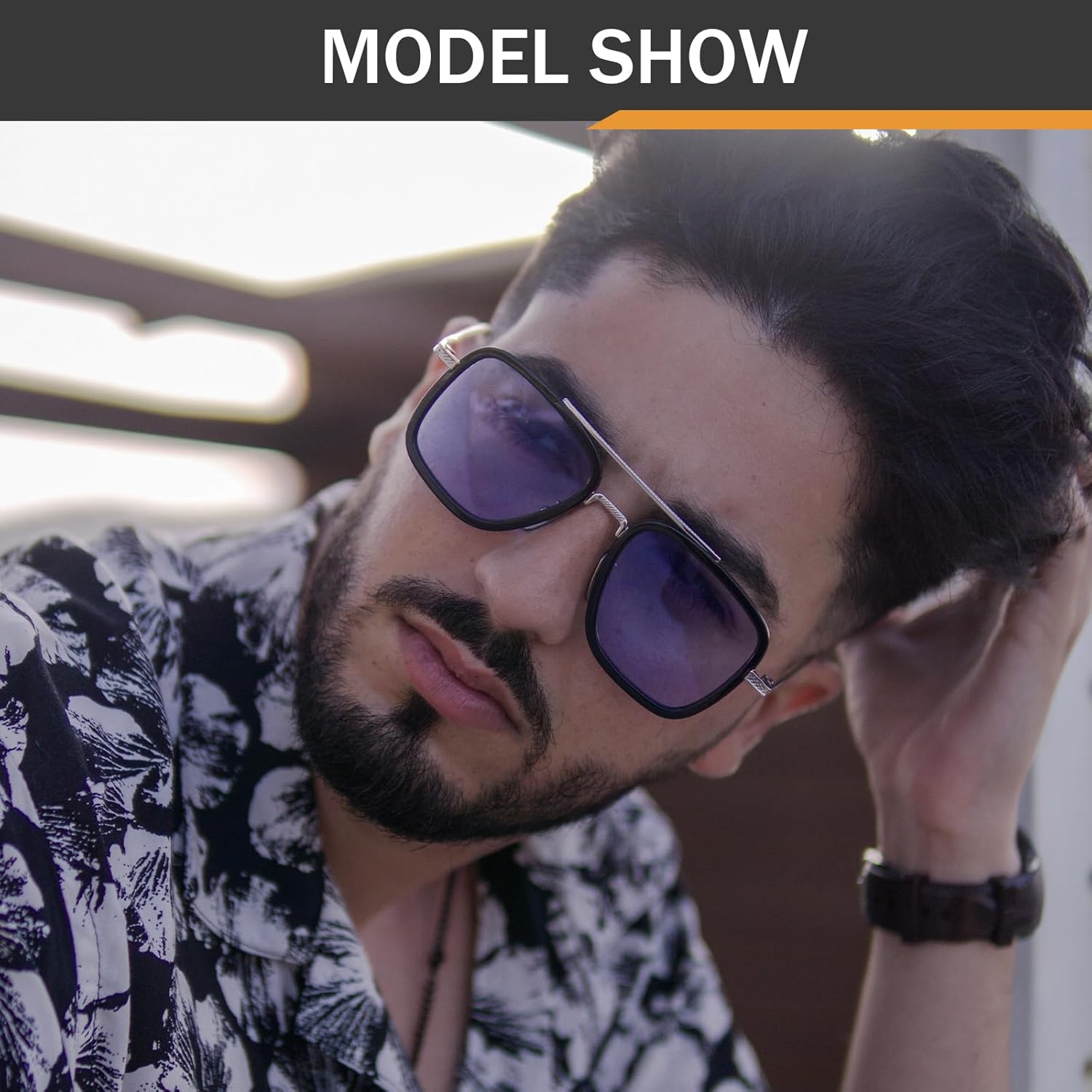 Rectangular Sunglasses Metal Frame UV400 Lens Protection Fashion Trend Glasses Retro Thin Frame Eyewear