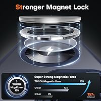 Vista 33 de TOCOL Funda magnética para iPhone 15 Pro Max, protección completa mejorada de la cámara, compatible con Magsafe, protección contra caídas, funda