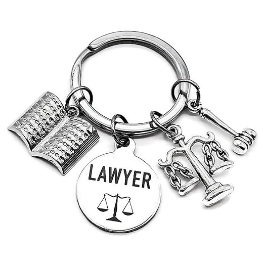 Lawyer Keychain, Lawyer Attorney Keychain, Scales of Justice, Justice Gavel, Law Book, Lawyer Charm, Justice Keychain, Law Student Gift, Lawyer Gift, Gavel and Scales of Justice Gift, Lawyer Key Ring
