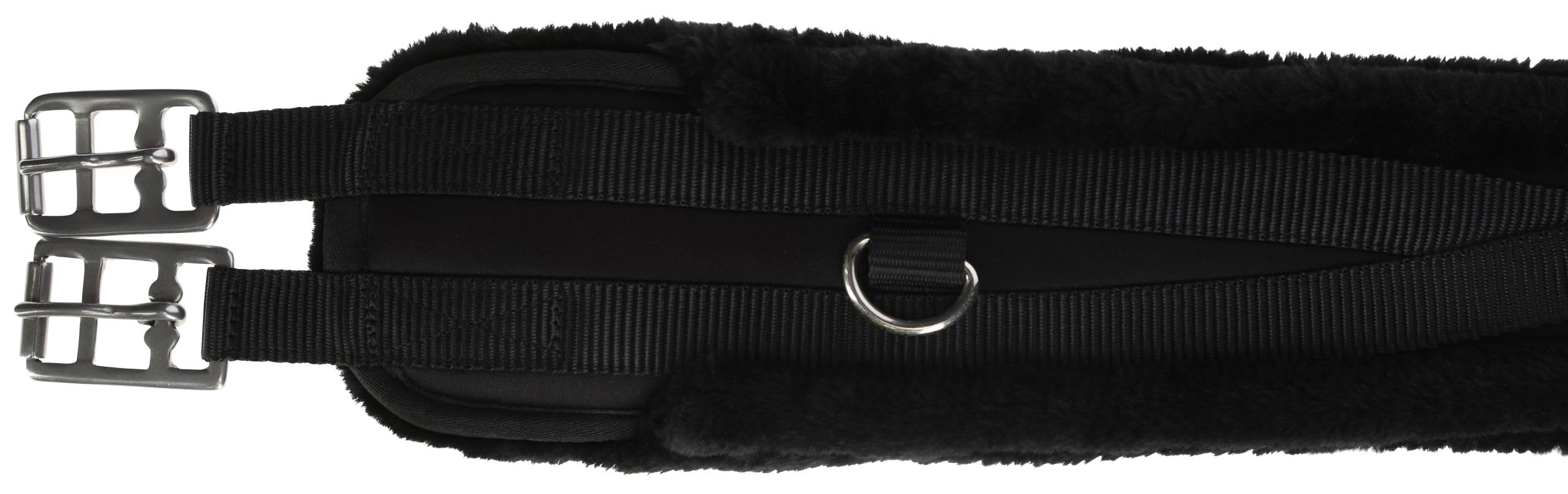 Covalliero Sattelgurt mit Webpelz schwarz, 110 cm