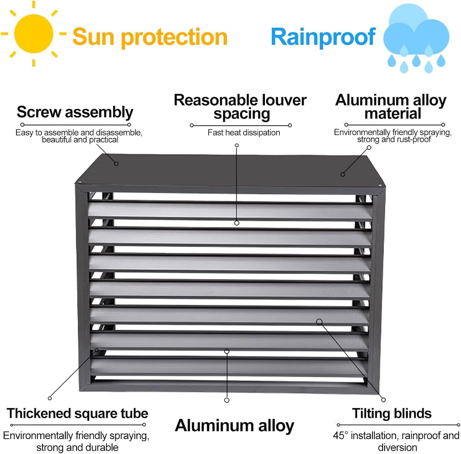 100*70*50(1.5P) cubierta aire acondicionado exterior Rejilla Para Aire Acondicionado Aluminio Puesto De Flores Impermeable ​Persianas Estante Para Plantas de alta capacidad de carga