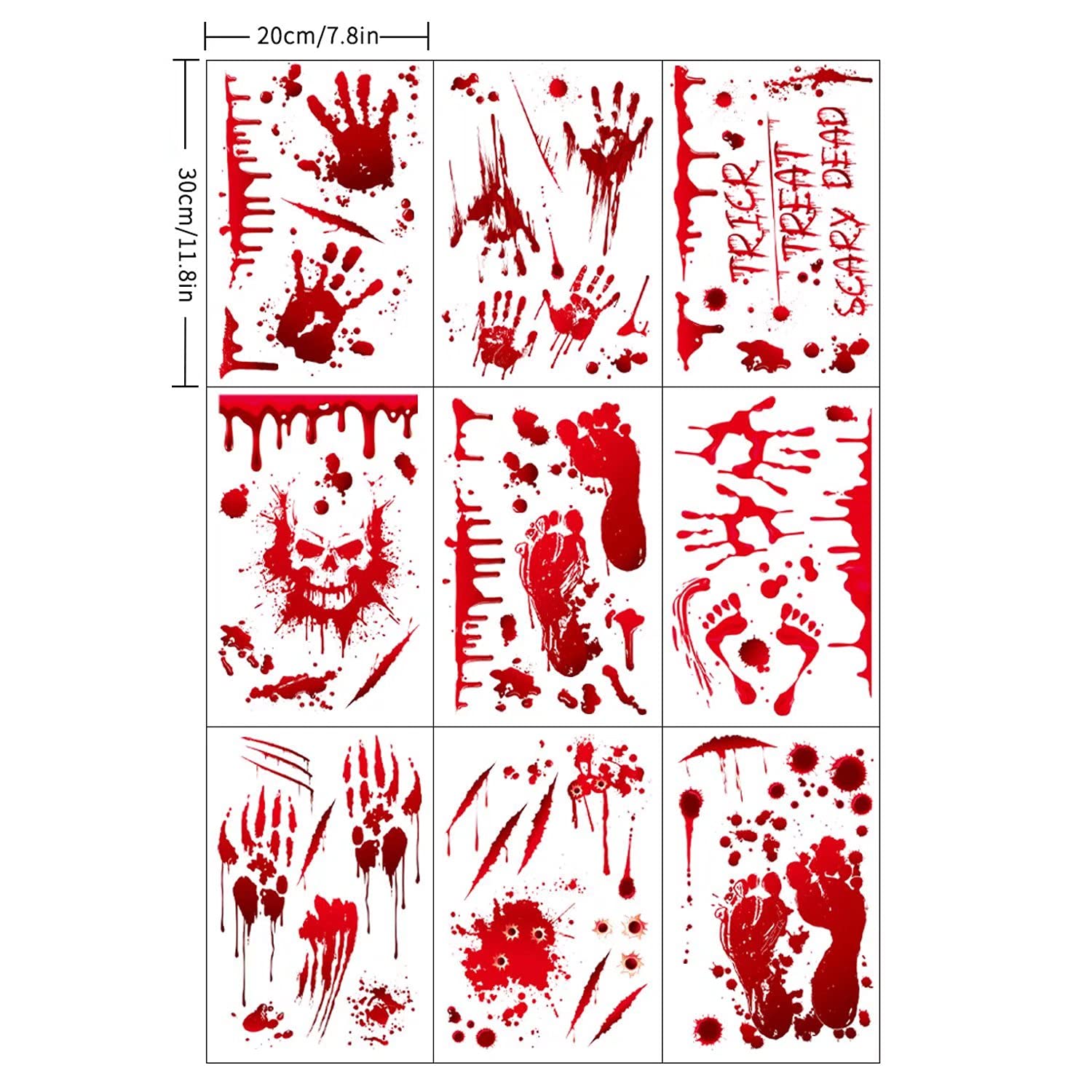 Autocollants De Fenêtre Sanglante, Dents De Vampire, Décoration D