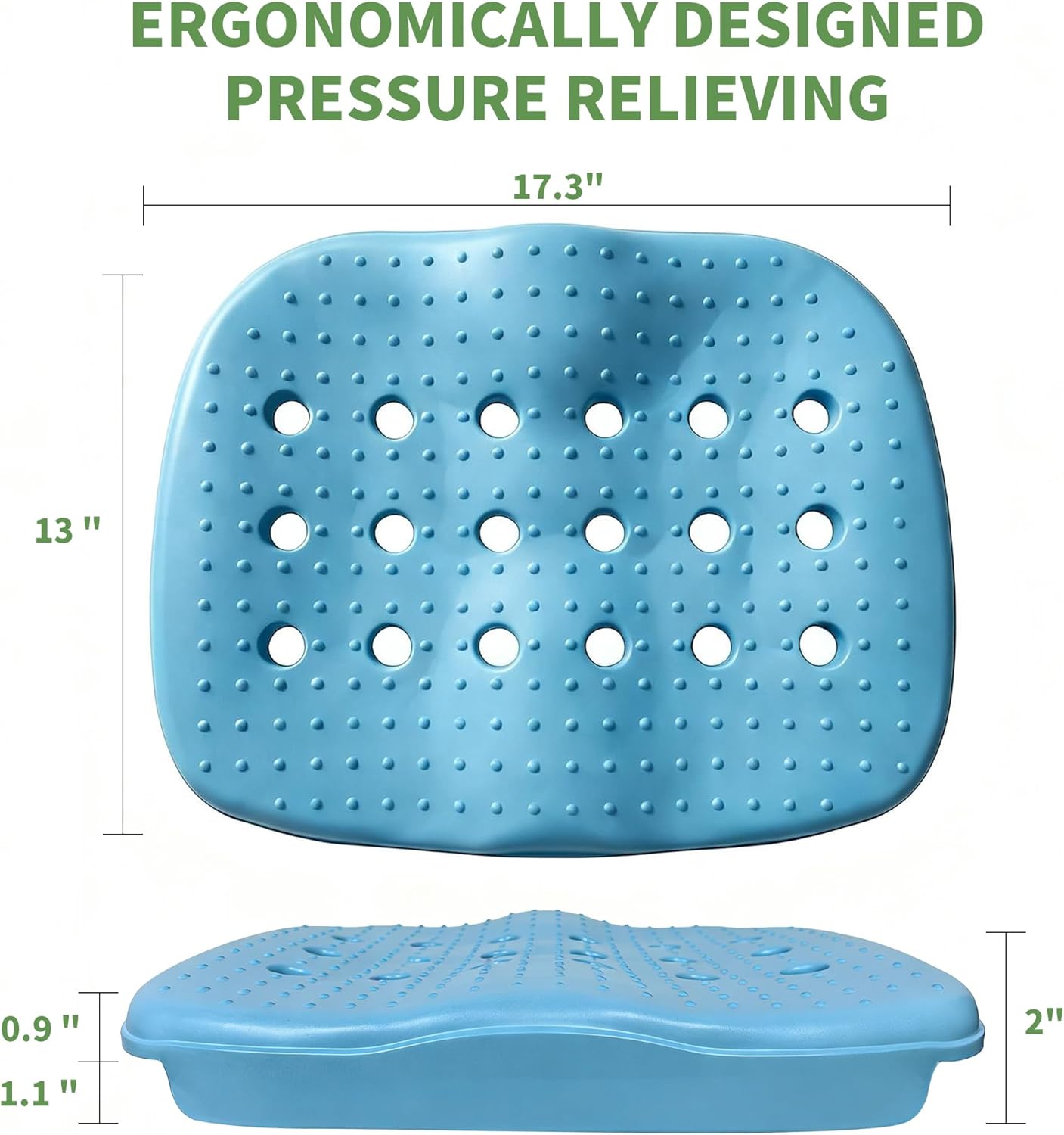 Poolside Seat Cushion, Pool Seat for Edge of Pool, Portable Outdoor Chair Mat with Carry Bag, Non-Slip & Quick-Drain for Swimming Pool, Patio, Deck, Hot Tub Bench (Blue, 2 PC)
