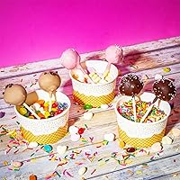 Vista 6 de 400 palitos blancos de piruleta de 4 pulgadas, palitos para tartas, palitos de ventosa para galletas, dulces de arcoíris, chocolate, decoración